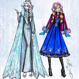 Ilustras Princesas Disney com roupa de inverno