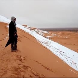 Imagens mostram neve no deserto do Saara