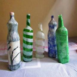 Pintura em garrafas de vidro