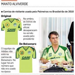 Bolsonaro participa de reunião em Brasília com camisa 'pirata' do Palmeiras