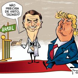 Charges repercutem visita de Bolsonaro aos EUA