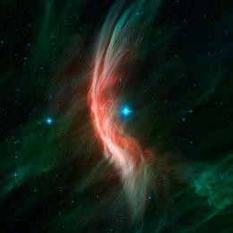 Spitzer revela efeitos do vento originário de estrela gigante