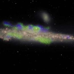 Imagem mostra campos magnéticos gigantes em ação em galáxia