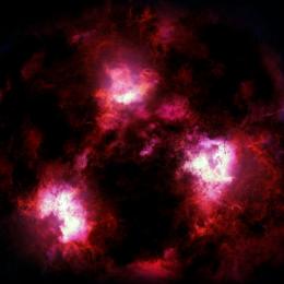 Imagem infravermelha revela galáxia de núcleo duplo