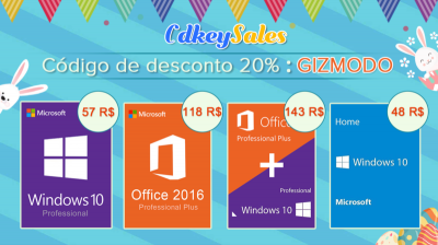Licenças para Windows 10 pro (R$57) e Microsoft Office (R$48) com descontos especiais e benefícios adicionais para você, Leitor do Gizmodo