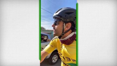 Dia #1: Rumo ao Fluminense, Fred pedala 155 km e autografa camisa de tricolor que ficou 5h na estrada