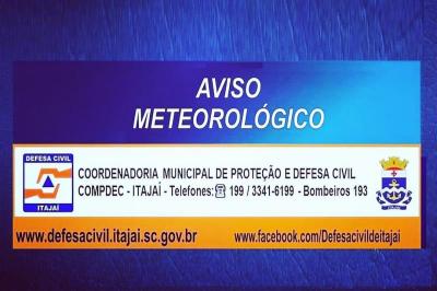 Defesa Civil atualiza as informações do tempo para Itajaí | Município de Itajaí