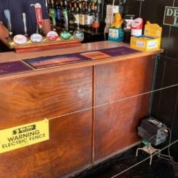 Bar instala cerca elétrica no balcão para garantir distanciamento social