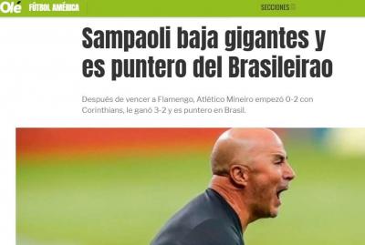 Sampaoli, do Atlético, 'abate gigantes' no Brasileirão, diz jornal argentino