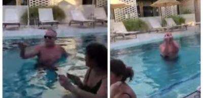 Ator é flagrado destratando hóspedes em piscina de hotel nos EUA