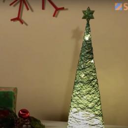 Como fazer uma árvore de natal com cordel