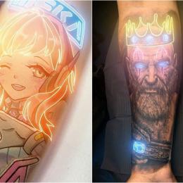 Um animador de 19 anos usa efeitos neon para destacar tatuagens clássicas