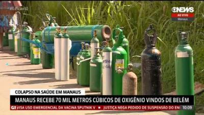 Famílias com doentes em casa madrugam em fila para tentar comprar oxigênio em Manaus