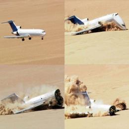 Veja como seria a queda de um Boeing 727 no deserto