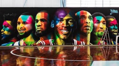 Neymar mostra grafite impressionante com astros da NBA em quadra particular de basquete