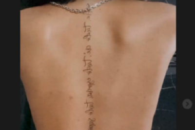 Irmã de Gabigol faz tatuagem na coluna e dedica ao namorado: 'Sobre nós'