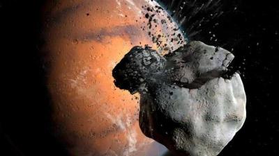 Luas de Marte podem ter se originado de um satélite maior atingido por objeto celestial