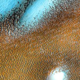 As dunas azuis em Marte