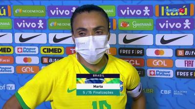 Marta reverencia Pelé após foto assistindo amistoso da seleção brasileira feminina: 
