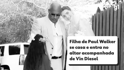 Filha de Paul Walker se casa e entra no altar acompanhada de Vin Diesel