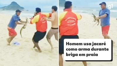 'Crocodilagem', 'arma verde': vídeo de briga com jacaré em praia do Rio rende piadas na web