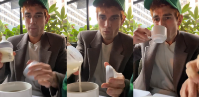 Ator de 'Riverdale' gera polêmica ao beber café com leite materno