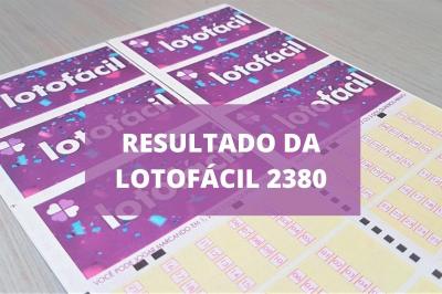 Resultado da Lotofácil 2380: números do sorteio de quarta-feira (24/11)