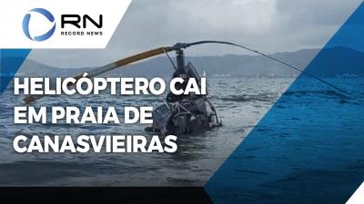 Helicóptero cai na praia de Canasvieiras, em Florianópolis, e deixa três feridos