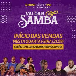 Vai dar Samba anuncia segunda edição com Turma do Pagode, Rodriguinho, Tiee e Vitinho